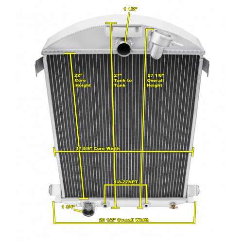 1930 - 1931 FORD MODEL A ALUMINUM RADIATOR - FORD V8