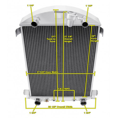 1930 - 1931 FORD MODEL A ALUMINUM RADIATOR - FORD FLATHEAD V8