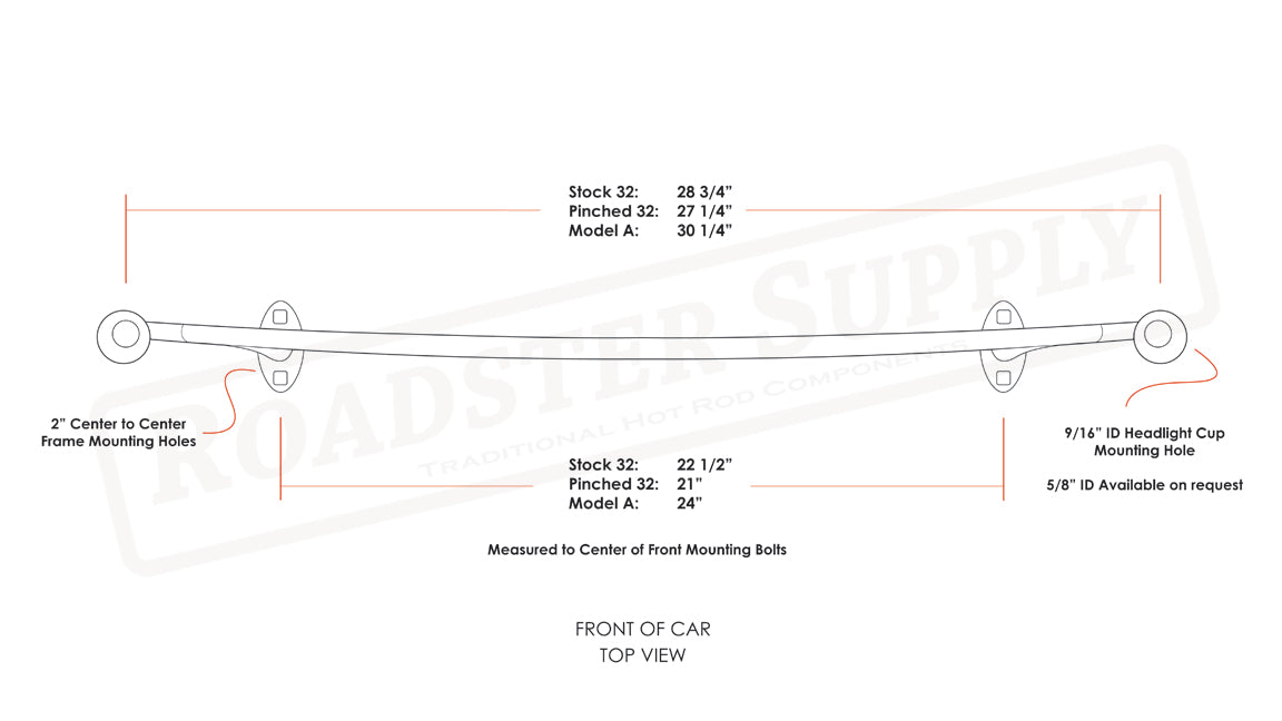 Hi-Boy Headlight Bar Stock Width 1932