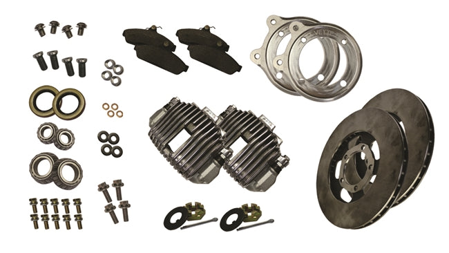Premium Spindle Mount Finned Front Brake Kit Plain