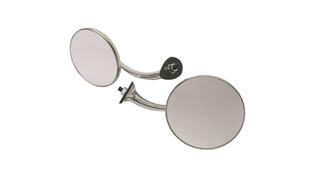 Stainless Steel Swan Neck Bolt On Mirrors Polished