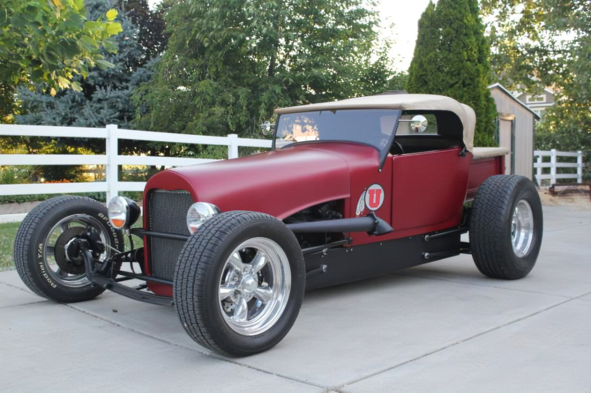 Red Zipper Motors '27 Roadster with soft convertible top