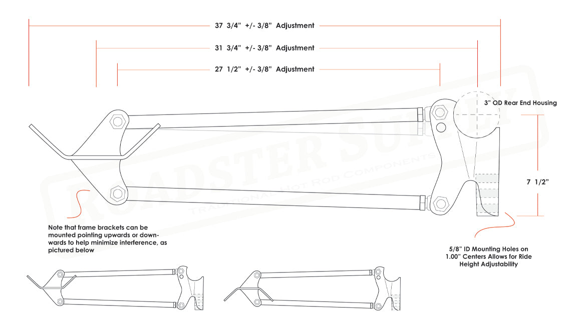 Standard Length Rear 4 Bar Kit Polished Parallel