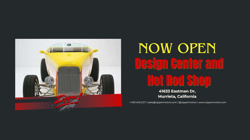 Now Open! Design Center and Hot Rod Shop. 41633 Eastman Dr, Murrieta, California. 1932 Zipper Roadster - Yellow