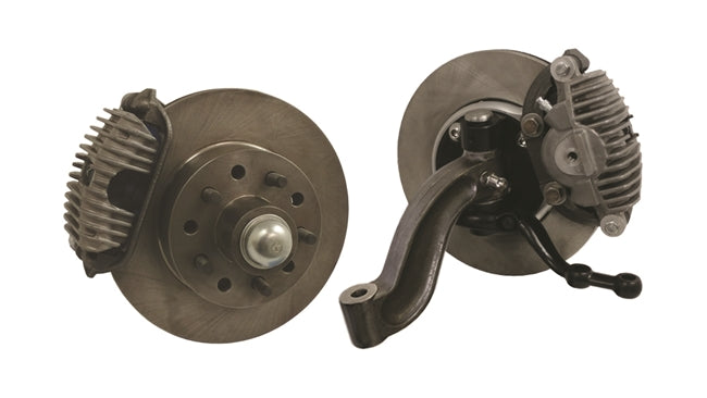 Hot Rod Finned Front Disc Brake Kit for '37 - '41 Spindles Un-Polished