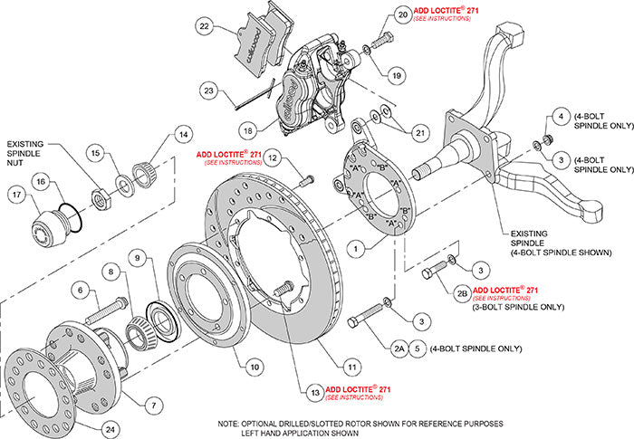 Wilwood 140-11071-D Forged Dynalite Pro Series Front Brake Kit